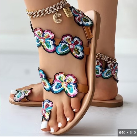 Sandals Open Toe Sandal Flats Shoes for Women - Picture 2 of 6